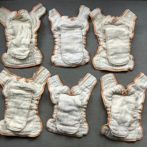 6 Green Mountain Clotheez organic workhorse diapers, newborn size
